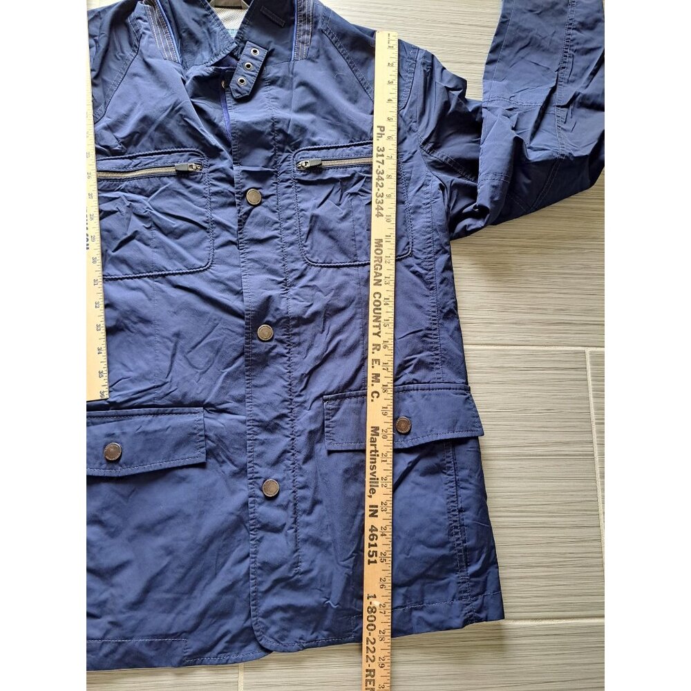 Tommy Bahama Rain Jacket Men's Navy Lightweight Raincoat Snap Zipper Large - Picture 8 of 11